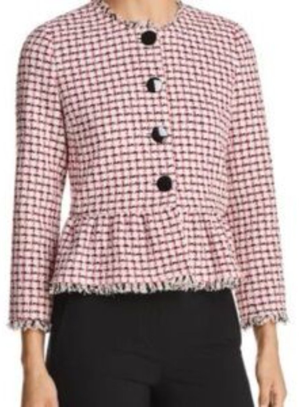 Kate Spade - Pink Multi Tweed Peplum Jacket - size 6 - Picture 10 of 10